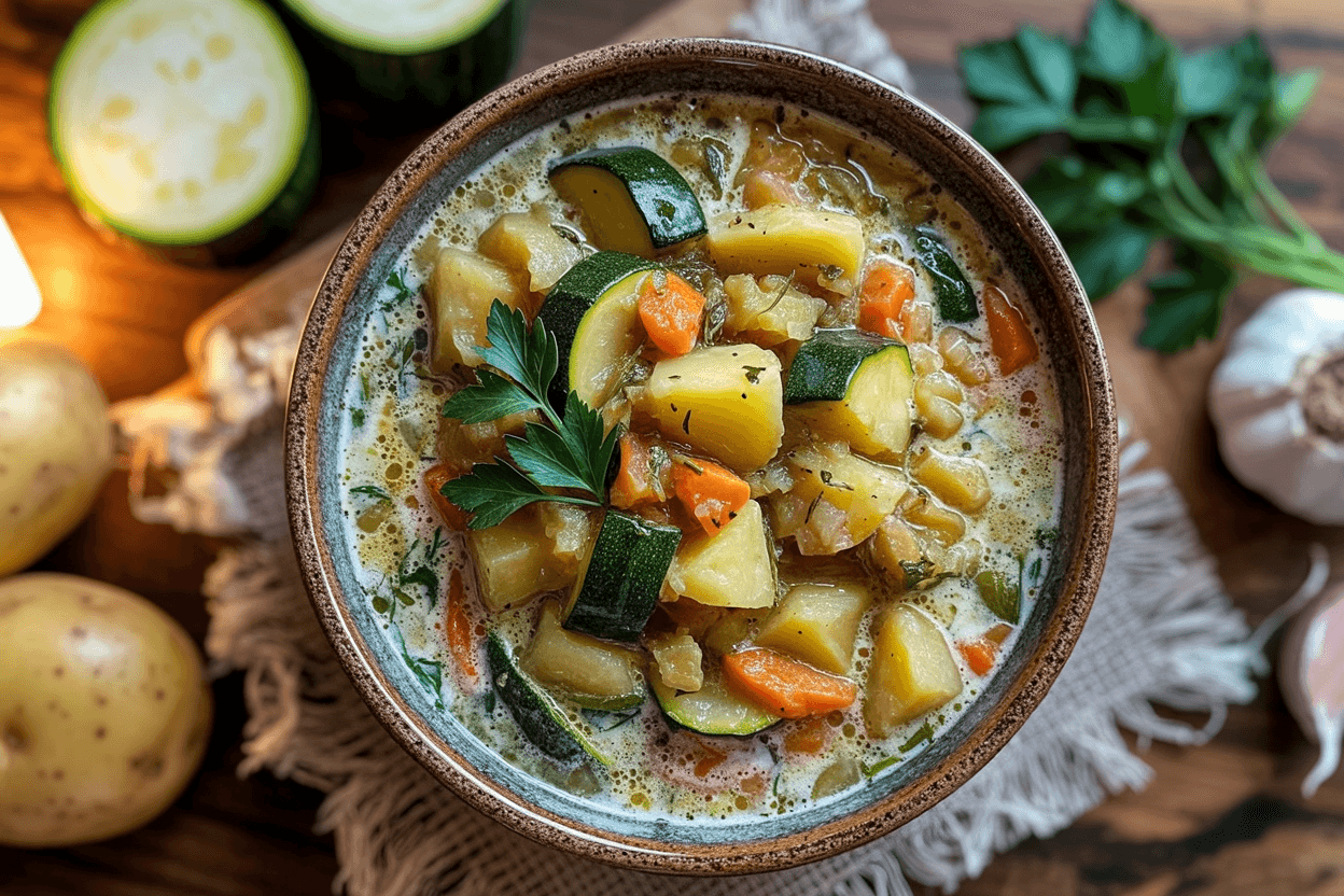 Cremiger Zucchini-Kartoffel-Eintopf