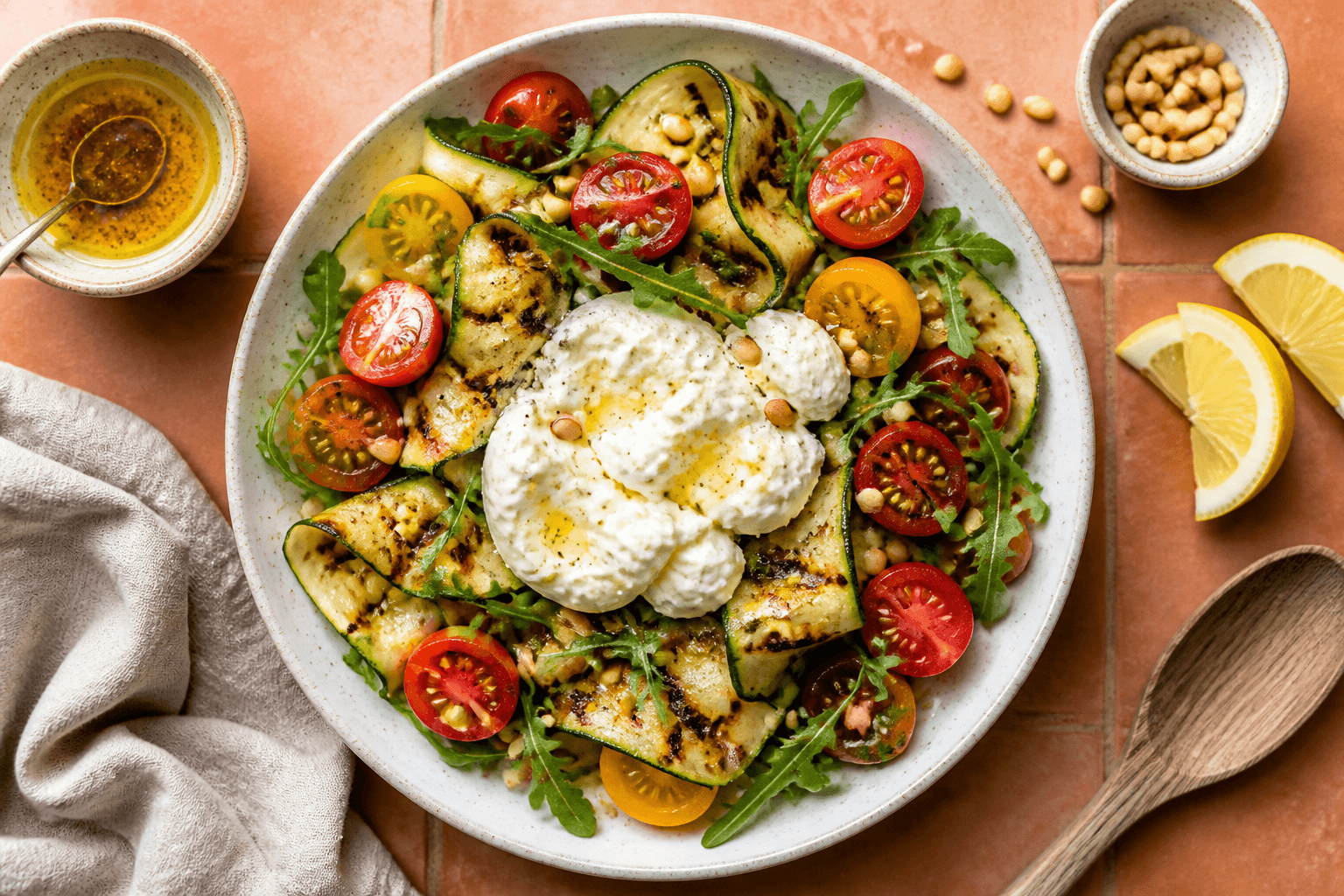 Sonniger Zucchini-Salat mit Burrata: Sommergenuss vom Grill